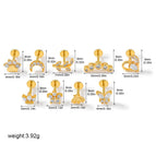 Golden White Zirconium Nine-piece Set