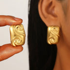03 18K Real Gold Rectangular 11991