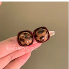 Red Edge Leopard Print Earrings