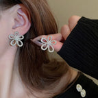42# Flower Diamond in the Debris Stud Earrings