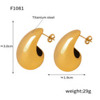F1081-Shiny Gold Earrings