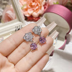 Earrings 0075 Pink diamond