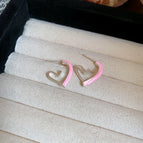 28# Silver Needle-Pink Love Heart