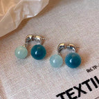 Blue green front and back wear earrings