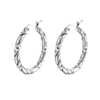 Twisted Earrings Electric Planer Steel Color MS-021