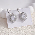 Silver Love Heart Earrings