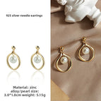 51#925 Silver Needle Earrings Pair