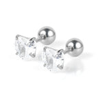 Steel Color Heart-Shaped White Zirconium / 0.8*6*5 * 4mm
