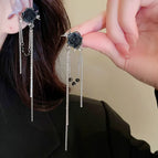 40#Black flower chain