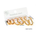 Titanium Steel Love Wide Face Ear Ring Suit