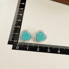 Lake Blue Heart Zircon-Silver Needle