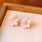 1# Silver Needle-Alloy-Pink Flowers