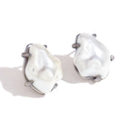 Luxury Baroque Imitation Pearl Earrings-Steel Color