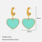 Cyan# Love Heart Earrings