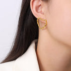 F496 Gold Earrings Pair