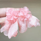 Pink Resin Hydrangea Chiffon Petal Stud Earrings