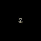 One Tulip Earring 925 Silver Needle Gold Plated