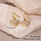 NMSE-J718-3 Gold Diamond Ear Hooks