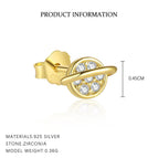 E4653-Yellow Gold/Single round / 925 Silver