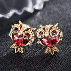 Pink Owl Stud Earrings