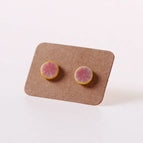 Pink Round Lemon Stud Earrings