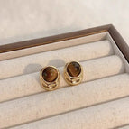 Irregular Tiger Eye Stone Earrings