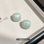 Mint green square earrings