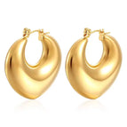Peach Heart Hollow Earrings Gold