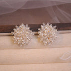 Pearl flower earrings