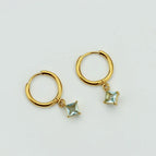 E0081-1 Light Blue Square Earrings