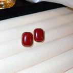 10#Silver Needle-Red Square (Real Gold Plating)