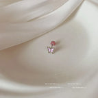Pink Butterfly Earrings Single