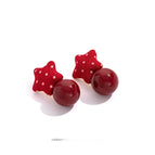 【2904】Five Star Red Pearl Ear Needle