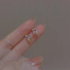 64# gold diamond C- shaped earrings