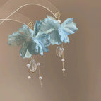 Temperament dry petal crystal pendant earrings