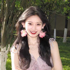 Pink tassel earrings