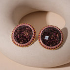 114# Silver Needle-Gold/1.3*1.1cm-Pink