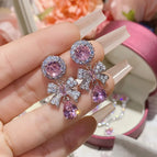 Earrings 0114 Pink diamond