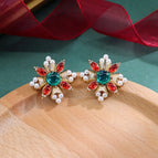 13-Red and Green Gemstone Cross