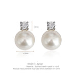 Silver and White Ear Studs