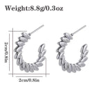 C- Type Wheat Earrings White Gold Color
