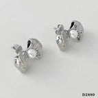 Silver Bowknot Earrings (D2880)