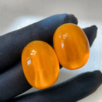 Orange Oval Jelly Stud Earrings