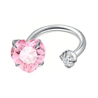 Pink Heart White and round