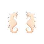 Seahorse Ear Studs Rose Gold