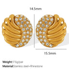 Eh716 White Diamond Gold Earrings