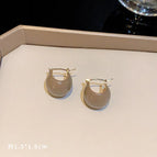 Milk Tea Color Oil Drop Earrings (FA3055)