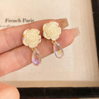 925 Silver Needle-Colorful Water Drop Ear Studs (G3943)-