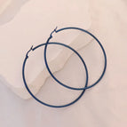 Blue / Round Earrings 70mm
