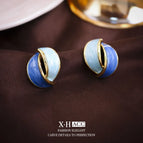 56 # Oil Drop Earrings (Real Gold Plating)